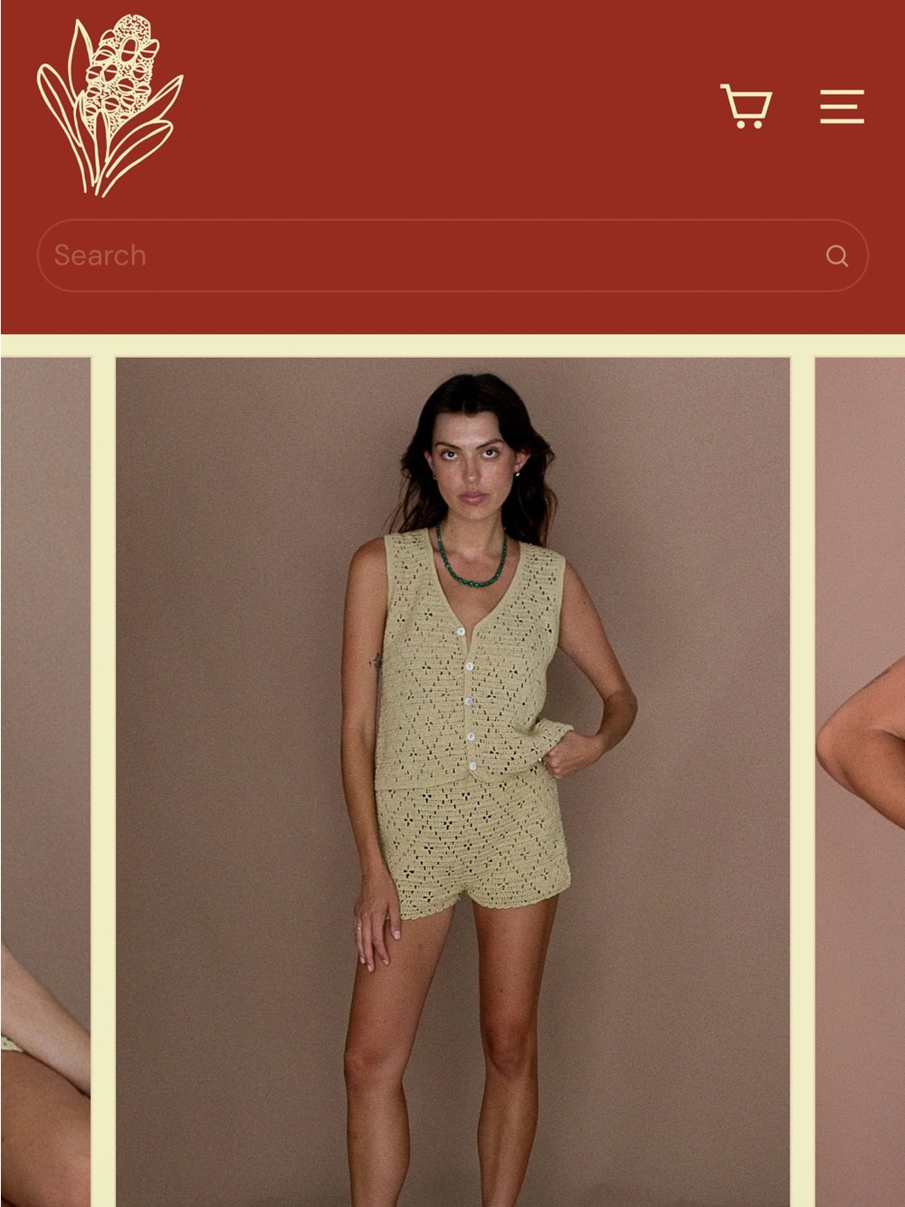 Marigold Mustang Crochet Knit Tank Vest